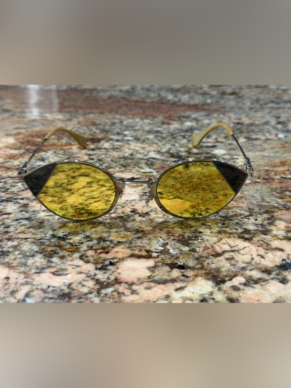 Fendi Cat Eye Yellow Sunglasses